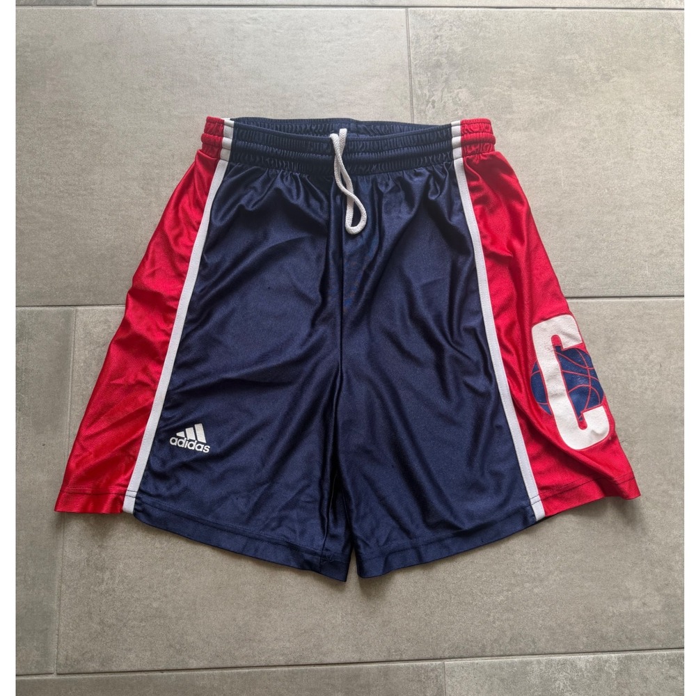 Vintage Dazzle Y2K Adidas Mens Cleveland Cavaliers Basketball Shorts Navy Red M